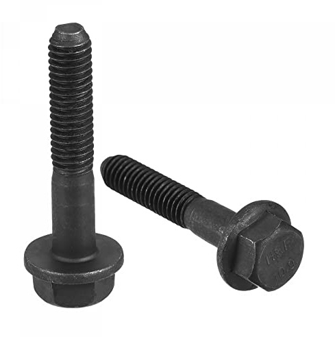 sourcing map Metric M6x35mm Hex Flange Bolts, 10pcs 10.9 Grade Carbon Steel Hexagon Head Screws