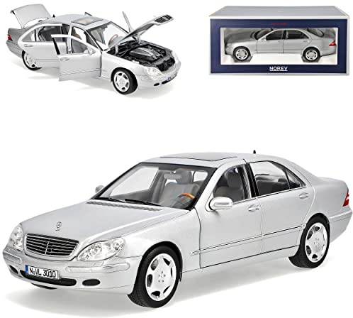 Norev Mercedes-B S-Klasse S600 W220 Limousine Silber 1998-2005 1/18 Modell Auto