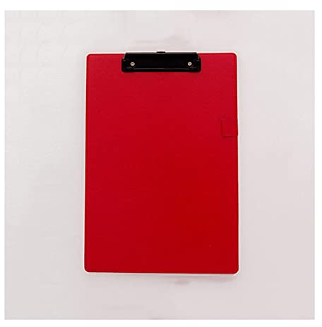 Ringbuch/Klemmbrett 10-teiliger Dateiordner mit Stifthalter Multicolor Leder Zwischenablage A4 Daten sortieren Bindemittel Schreibkissen for Büro, Schule, Geschäft Präsentation (Color : Rood)