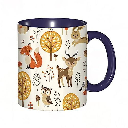 DHAEY Mug porcelaine fine Jolie forêt d'automne |Mug humour pour collègue, amis, copains, frères et soeurs |Mug original avec