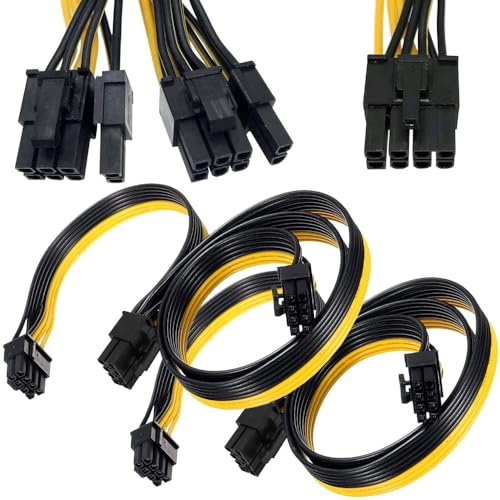 Xiatiaosann 2 Stück PCI-e 8 Pin Stecker auf Dual 2X 8 Pin (6+2) Stecker PCI Express Stromadapterkabel (NICHT kompatibel mit Seasonic Sentey und Corsair Netzteil)