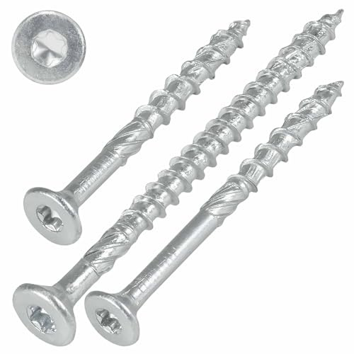 SCREW REBEL Holzschrauben 6,0 x 90 mm, 100 Stück, hell verzinkt - Universalschraube mit Doppelspiralgewinde, Spanplattenschraube mit TX30 Antrieb und ETA Zulassung