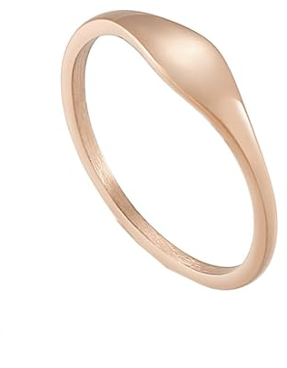 Homxi Edelstahlring Damen,Feine Rund 1MM Rosegold Ringe Damen Damenring Gr.62 (19.7)