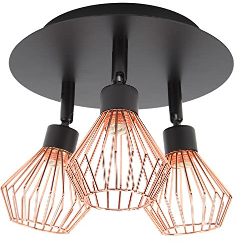 Topyond Luces De Cocina, Lámpara De Techo, Casquillos De Bombilla G9, Soporte De 3 Luces con Negro Mate, Luces Giratorias Multidireccionales para Cocina, Granja, Iluminación De Pasillo 85-265 V