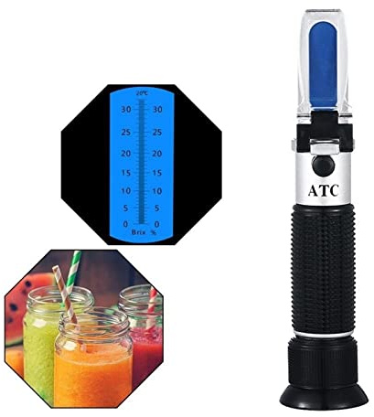 Brix 32 Refraktometer Zuckermessgerät Fruchtzuckermessgerät Zuckertester Saccharimeter Zuckergehaltstest