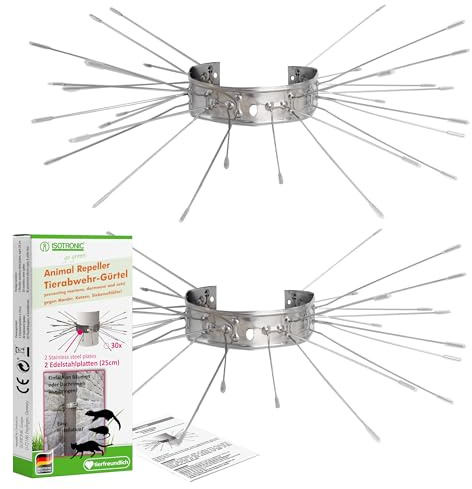 ISOTRONIC Marderschutz – Marderabwehr für Fallrohre, Dachrinnen & Bäume – Fallrohrschutz gegen Marder, Katzen & Waschbären – individuell anpassbare Tierabwehr für Haus & Dach (6 Stück)