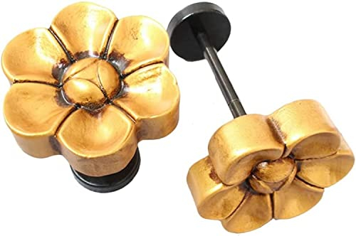 UNbit Vorhang-Raffhalter, Vorhanghalter, Vorhanghalter, Holz, Sonnenblume, antik, dekorative Vorhang-Raffhalter, Wand-Vorhanghalter, Wand-Vorhanghaken, Vorhang-Zubehör (Color : Gold, Size : Set of 2