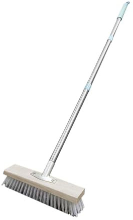 Sghtil Cepillo de fregado para suelos, Cepillo de fregar para suelos | Purificador de suelo de cubierta | Cepillo de cerdas rígidas con mango largo para cuarto de baño,