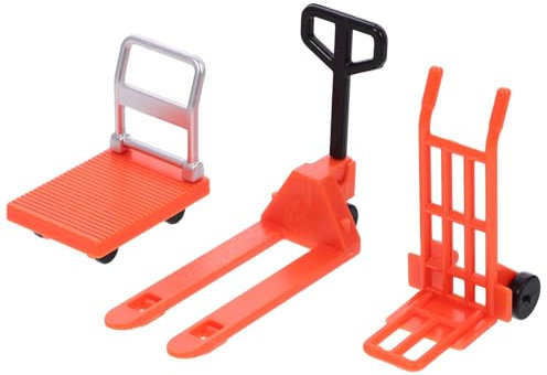 JOINPAYA 1 Ensemble De Mini Chariot Élévateur Modèle: Chariot À Plate-Forme Modèle De Poulie À Main Transpalette Plat pour Maison De Poupée Ornement De Scène Décoration De La Maison