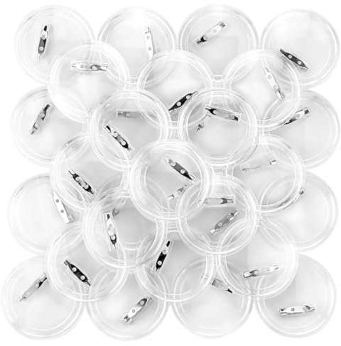 GXGM 15 Stück Buttons Selber Machen Ohne Buttonmaschine, buttons anstecker DIY Transparente Buttons 58mm, Transparente Ansteckbuttons mit Sicherheitsnadel, DIY Button Pins Acrylic