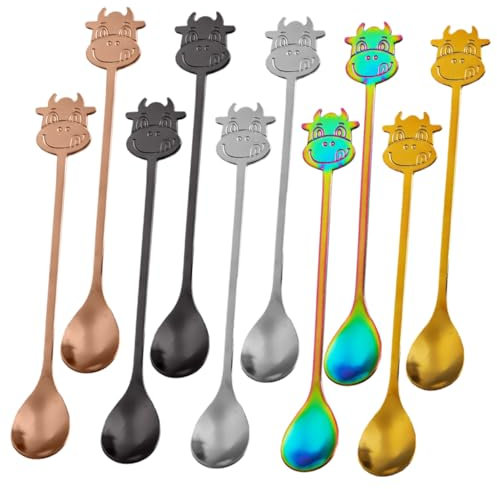 BELLIFFY 10stücke Lange Griff Edelstahllöffel Für Kaffee Und Tee Kaffeerührlöffel Und Eislöffel Haushaltslöffel Zum Mischen Und Servieren Praktisch Und Einfach Zu Reinigen