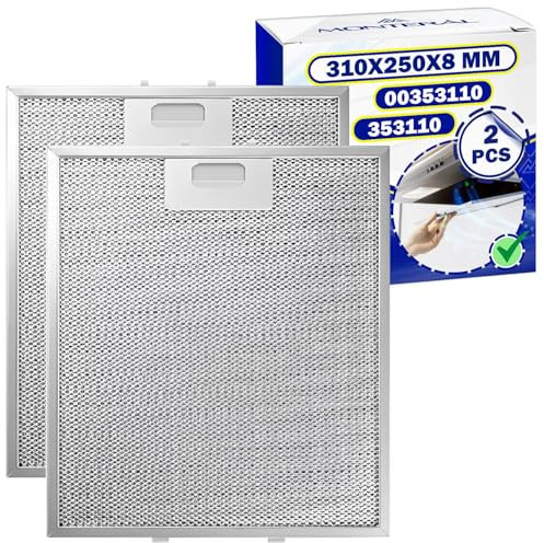 2 Pieces Aluminum Anti Grease Filter for Cooker Hood 310x250x8 mm with the Original Code 00353110 353110 for Bosch for Siemens for Neff for Constructa – MONTERAL