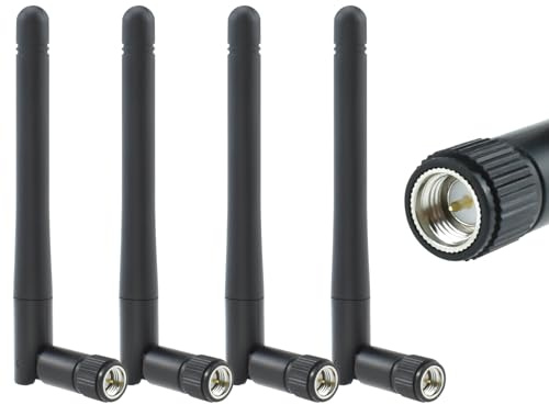 ZDRU 2.4GHz / 5.8GHz Dual Band WiFi Antenna, 3dBi MIMO SMA Male Antenna for WiFi Router Wireless Network Card USB Adapter Security IP Camera Video Surveillance Monitor (4 Pack)