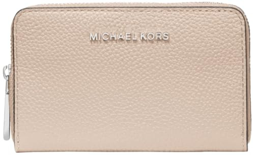 Michael Kors Damen Jet Set Small Zip Around Kartenetui, Silberfarbene Hardware/Heller Sand, One Size