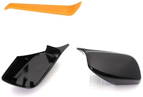 Auto Rückspiegel Kappe Für 5 Series E60 E61 E63 E64 2004–2008 520i 525i 528i 528xi 530i Carbon-Look, Schwarze Rückspiegel-Abdeckkappen Tür Spiegelkappen(Schwarz)