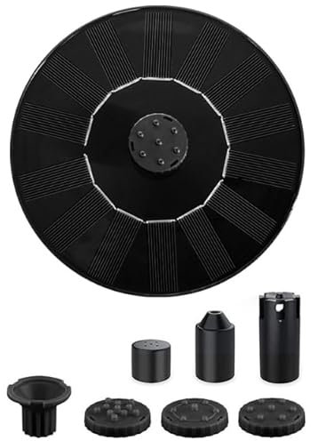 Auauraintt Pompa Solare per Fontana,Fontana Solare da Giardino Esterno,Fontana Pompa Solare da Giardino,con 6 Ugelli,per acquario,piscina,stagno,uccelli（1W）