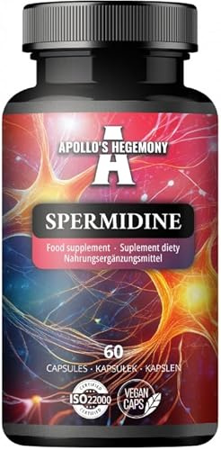 Spermidine 600mg from Wheat Germ Extract - 60 Capsules - 60 Days Supply - Supports Healthy Aging - Dietary Supplement by Apollo's Hegemony