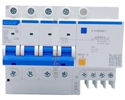 ISIRYK Interruptor automático Disyuntor RCBO NXBLE-32 NXBLE-63 de 0,3 A, 2P, 4P, 3P+1N, 10 A, 16 A, 32 A, 40 A, 63 A, 80 A, 100 A, 125 A, con accionamiento por Corriente Residual(63A)