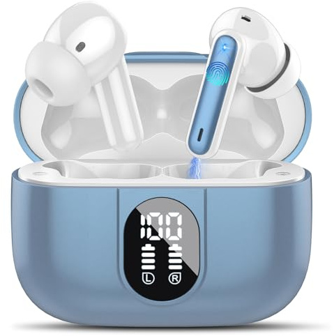 Csasan Language Translator Earbuds, 3-in-1 Ear Buds with ENC Mics, 164 Languages Translation Headphones Real-Time Bluetooth 5.3 Ear Buds, 5 Translation Modes Earphones for Business/Travel/Blue (2025)