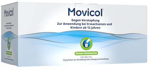 Movicol® Zitrone/Limone, gegen Verstopfung, 100 Beutel, Abführmittel | Wirkt gezielt auf den Stuhl, nutzt den Effekt von Wasser zum Hydratisieren und Aufweichen, erleichtert das Abführen