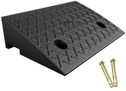 Tragbare Schwellenrampe, Gummi Bordsteinrampe Auffahrrampe, Gehwegrampe für Auto, Rollstuhl, Fahrrad, Einfahrt, Garage(9 cm/3.5 inch)