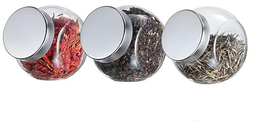 Luminexia Barattoli Cucina Contenitore per Alimenti in Vetro Addensato,Barattolo sigillato con Coperchio Resistente e Facile da Pulire A Prova di umidità Ottimo Aiuto per la conservazione Domestica