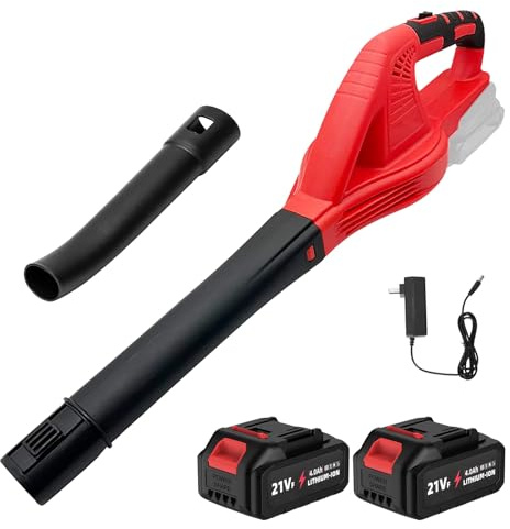 Soplador de batería de 21 V, soplador de hojas con 2 x 3,0 Ah, batería, soplador de hoja de 800 W, 2 velocidades máximas de 210 km/h, para patio, césped, jardín, parkside, polvo y nieve