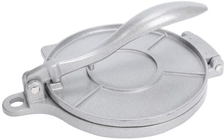 Pssopp Máquina Manual de Prensa de Masa, Herramienta de Prensado de Envoltura de Bola de Masa Doméstica para Tortillas de Maíz, Tamales, Pan Chapti Naan (SILVER)