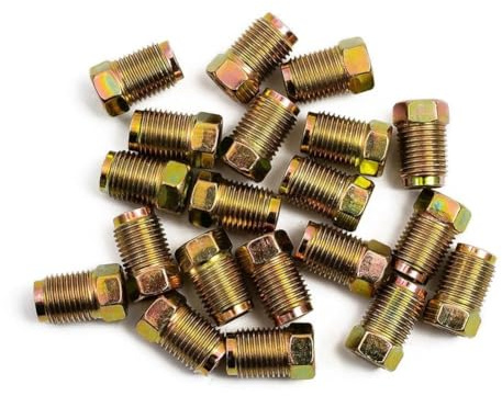 MoSundi Bremsleitungs-Montageset für 3/16-Zoll-Kupfer-Bremsleitung, 20 Stück, verzinkte Eisen-Überwurfmuttern, 10 mm x 1 mm, metrisches Ende, für umgekehrte Flares