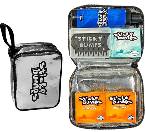 Sticky Bumps Surfboard Profi Wax Set XL - 2X Surf Grip Wachs 1x Base Coat 1x Waxbox mit Kamm 1 x Wax Remover Temperaturen Cold Cool Warm Tropical (cool (14-19°C))