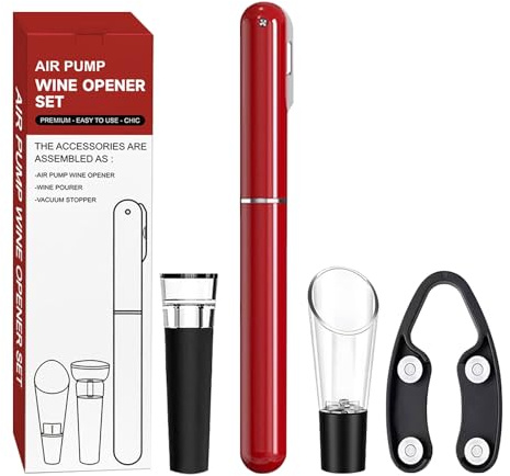 DAWCBVJQ Sacacorchos - Herramienta Extracción De Tapones Fácil - Abrebotellas de Vino con Bomba de Aire a Presión,Para Cocina Bar Hogar Fiestas y Bodas