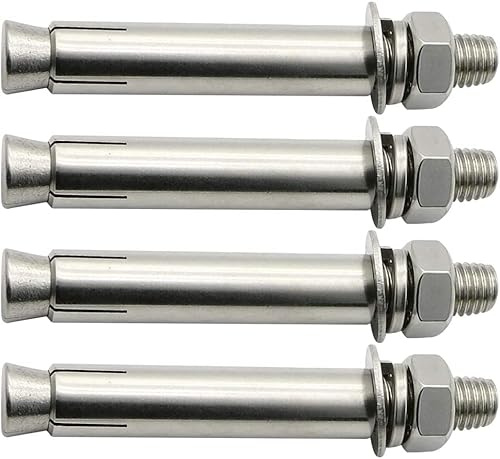 Spreizschraube， 4 Stück, Dehnschraubenbolzen M8 – Edelstahl-Außensechskantmutter, Dehnhülse, Ankerbolzen, Hochleistungs-Befestigungsanker(M16x200)