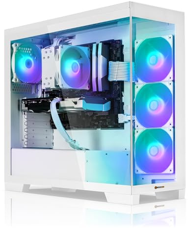 Aurum Blanc PC Gamer Fixe AMD Ryzen 7 5700X • GeForce RTX5060Ti 16Go • 32Go DDR4 • 1000Go M.2 SSD • Windows 11 • WiFi • Ventilateur • Unité Centrale Ordinateur de Bureau