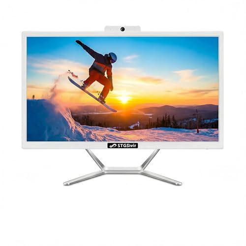 STGsivir All in One PC, Ordenador Todo en uno, Pantalla FHD de 21.5, Core i5 hasta 3.6 GHz, 16GB RAM, 1TB SSD, WiFi, Bluetooth 5.0, Windows 11 Pro, Blanco