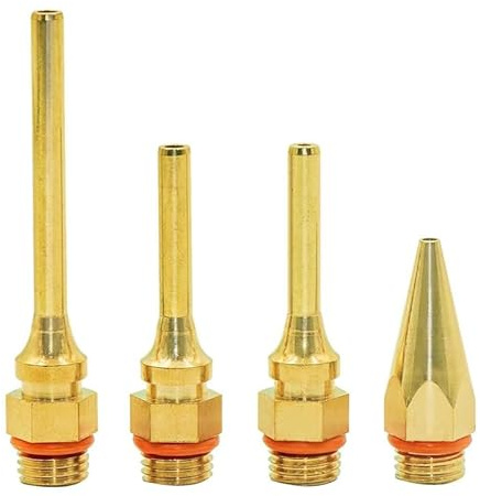 Qomcsrl Pistola per Colla con Punta Fine Power - Kit di Ugelli In Rame per Pistole per Colla A Caldo - Set di 4 Ugelli In Rame per Pistole per Colla A Caldo di Dimensioni Standard con Doppia Temperatu