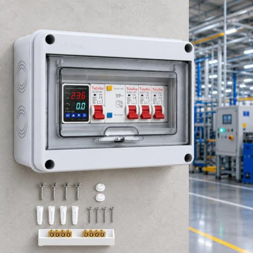 Caja Distribución Montada Superficie, Caja de Distribución de Superficie IP65 Interruptores Desconexión CA 32 A, 16 A y 10 A para Uso en Talleres y Hogares