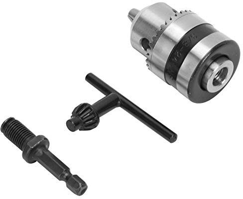 Phefop Juego de Portabrocas 3 8 24UNF Esmaltado Electroforético con 1 4 Extensor de Eje de Cabeza Hexagonal Portabrocas Tipo Llave de 1,5 a 10 Mm para Talleres de Reparación de Taladros y Uso
