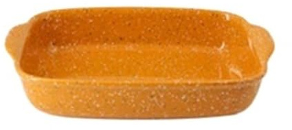 Pirofila termica rettangolare in ceramica con doppio manico Pasta(Orange,Piccolo)