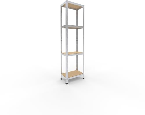 shelfplaza Home 180x50x30cm Schwerlastregal verzinkt mit 4 Böden x 175kg | Kellerregal · Lagerregal · Metallregal · Regale für Kellerraum · Steckregal · Abstellraum Regal