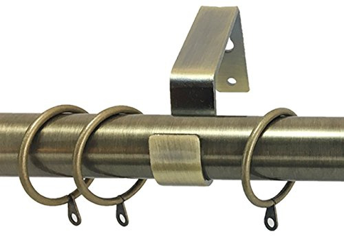 20 Pack Metal Curtain Ring Chrome Brass Brushed Chrome Fits 19mm 25mm 28mm Poles (To Fit 28mm Poles, Antique Brass)