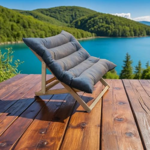 Nature LOUNGE Liegesessel XXL – 132x90x40 cm - Stabiler Relax Liegestuhl mit hohem Sitz und Liegekomfort