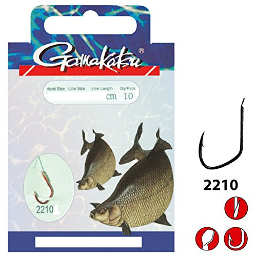 Brassen - Haken Gamakatsu Vorfachhaken Gr. 4 / Ø 0,22mm Farbe: BLAU 60cm Hakenform: 2210S