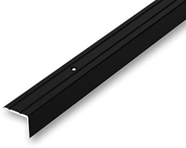 (11,34EUR/m) 25 x 20 x 800 mm Treppenwinkel schwarz gebohrt inkl. Montageset Treppenkantenprofil Treppenkante