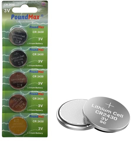 PoundMax 2430 CR2430 DL2430 - Pilas de botón de Litio (3 V, 5 Unidades)