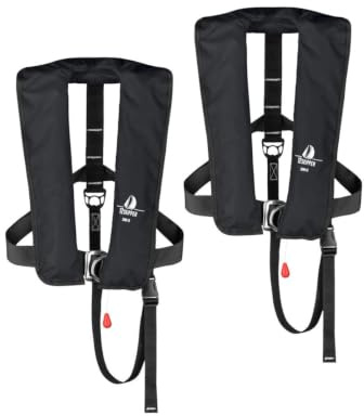 12skipper 2er-Set Automatik-Rettungsweste ISO UML 300N mit Harness, Schwimmweste