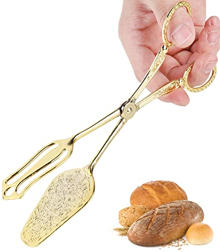 Edelstahl Zuckerzange Gold, Mini Zuckerzange Küchenzange Spargelzange, Gebäckzange Kleinen Servierzangen, Salatzange Gebäckzange Süßigkeiten Candy Clip, Grill, Servierzange Länge 22cm (Gold)