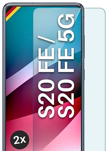 moex Schutzfolie für Samsung Galaxy S20 FE/FE 5G Glas 9H Härte, gehärtetes Schutzglas, Panzer Schutz Glas Displayschutz Folie, kompatibel mit jeder Handy Hülle, ShockProtect 2 Stück