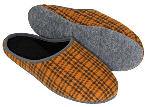Pantoffelmann pantofole in feltro di cammello con suola in feltro | Taglie 38–48 | Pantofole antiscivolo con plantare morbido | Pantofole in feltro calde per donna e uomo