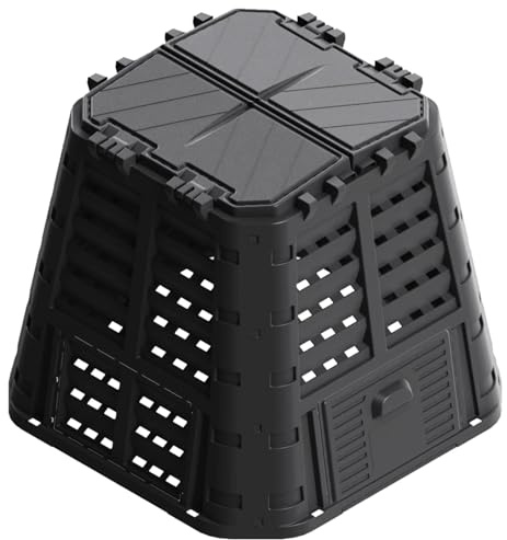Compostador térmico de jardín plástico Compostador con Capacidad de 420 L,producción Humus abono Natural de jardín Resistente Intemperie Exterior