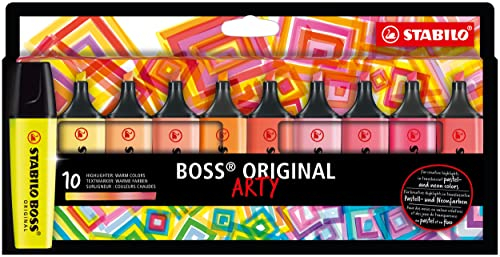 Stabilo BOSS ORIGINAL - ARTY - Warm Colors - Evidenziatore - Astuccio da 10 - Colori assortiti